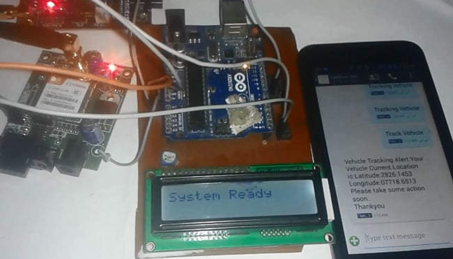 Tracker de véhicule basé sur Arduino utilisant GPS et GSM