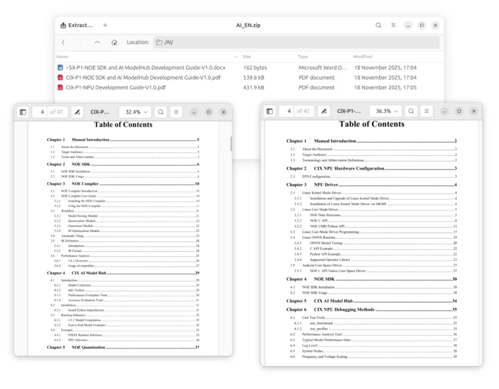 Développement de logiciels d'IA de pilote NPU CIX P1