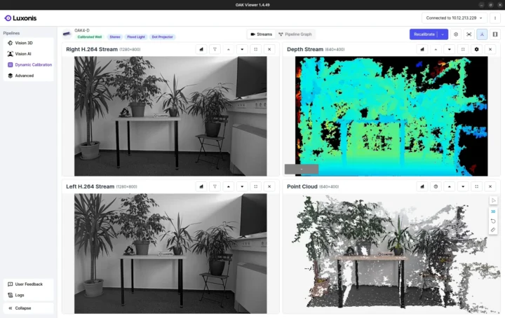 Caméra Luxonis OAK Viewer OAK4 D