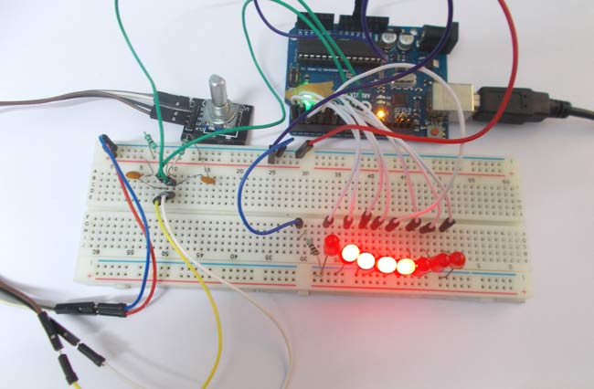   Chaser de LED utilisant Arduino et encodeur rotatif