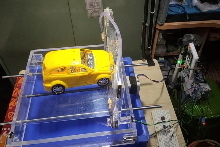 Système de lavage de voiture intelligent utilisant Edge Impulse pour la détection d'objets