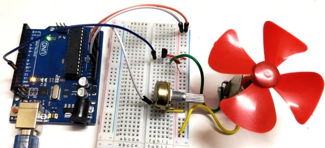 Contrôle de la vitesse du moteur à courant continu à l'aide d'Arduino et d'un potentiomètre 3 Controle de la vitesse du moteur a courant continu a