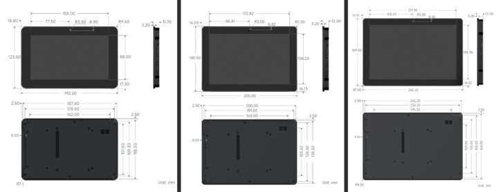Dimensions ESP32-P4-WIFI6-Touch-LCD