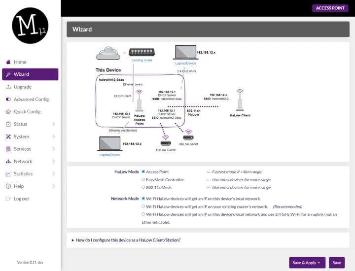 Assistant de configuration HalowLink