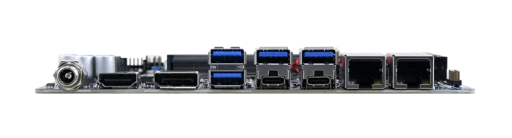 Ports fins de la carte mère Mini-ITX Panther Lake Ports fins de la carte mère Mini-ITX Panther Lake