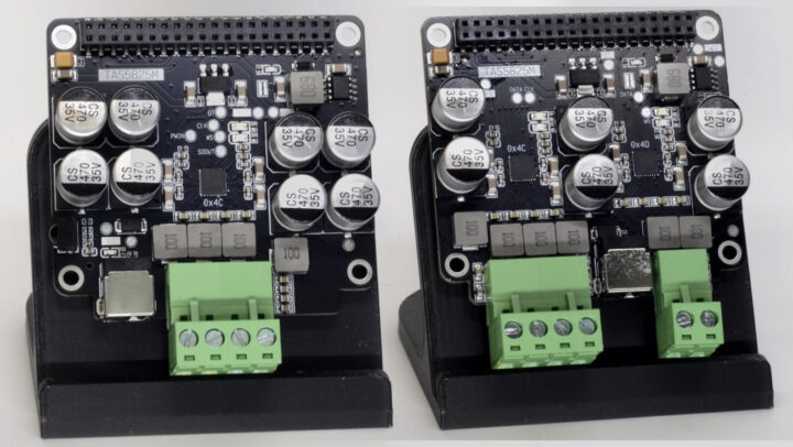 Modèle 1X Plus (gauche) Modèle 2X Plus (droite) Amplificateur Raspberry Pi classe D HAT : modèle 1X Plus (à gauche) modèle 2X Plus (à droite)