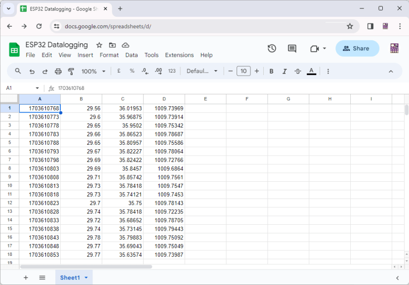 ESP32 : 10 projets faciles pour les débutants 9 Enregistrement de données ESP32 sur Google Sheets
