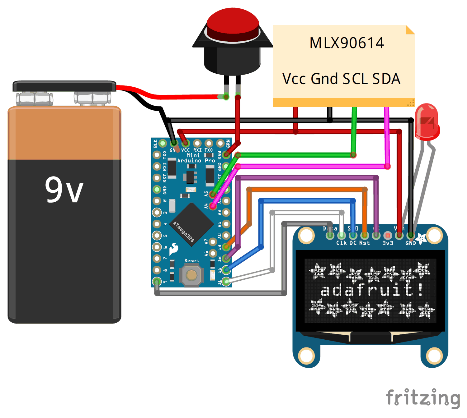Circuit Diagram for IR Thermometer using Arduino and Infrared Temperature Sensor 1772094688 282 Fabriquer un thermometre infrarouge sans contact avec le capteur de