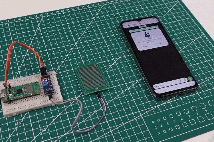 Système de détection de pluie basé sur Raspberry Pi Pico avec alerte WhatsApp 10 Démonstration fonctionnelle de la démo de l'API WhatsApp de Raspberry Pi Pico