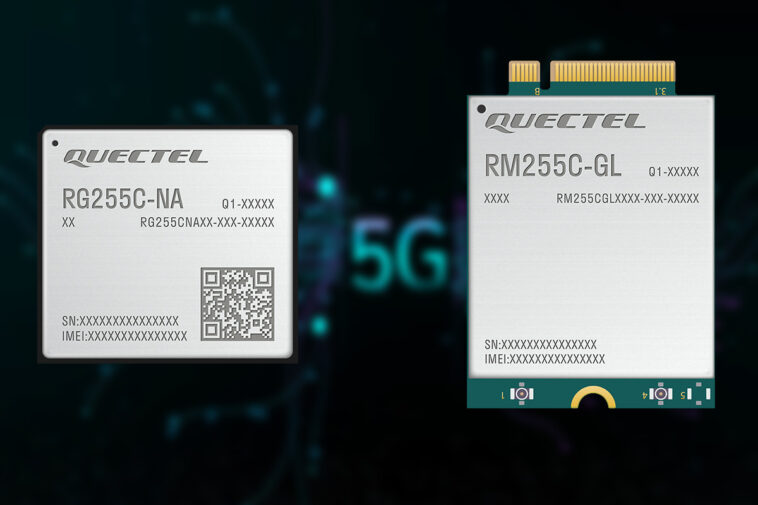 Lancement des nouveaux modules 5G RedCap de Quectel : RM255C-GL et RG255C-NA 1 Quectel RG255C NA (Left) and RM255C GL (Right) mid tier 5G RedCap GPP release 17 modules
