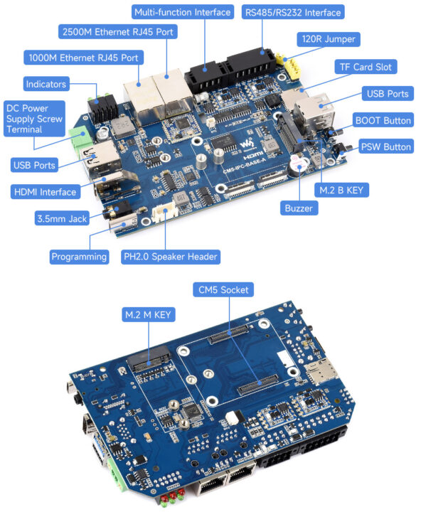Composants internes du Waveshare IPCBOX CM5 Composants internes du Waveshare IPCBOX CM5