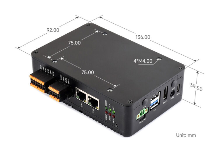 Dimensions du Waveshare IPCBOX CM5 Dimensions du Waveshare IPCBOX CM5