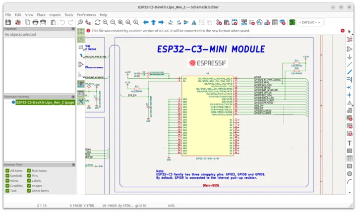 Éditeur de schémas de test KiCad 10
