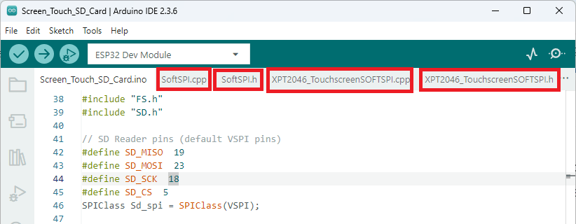 ESP32 CYD : utilisez simultanément l'écran, l'écran tactile et la carte MicroSD 7 CYD utilisant une bibliothèque tactile modifiée sur l'IDE Arduino