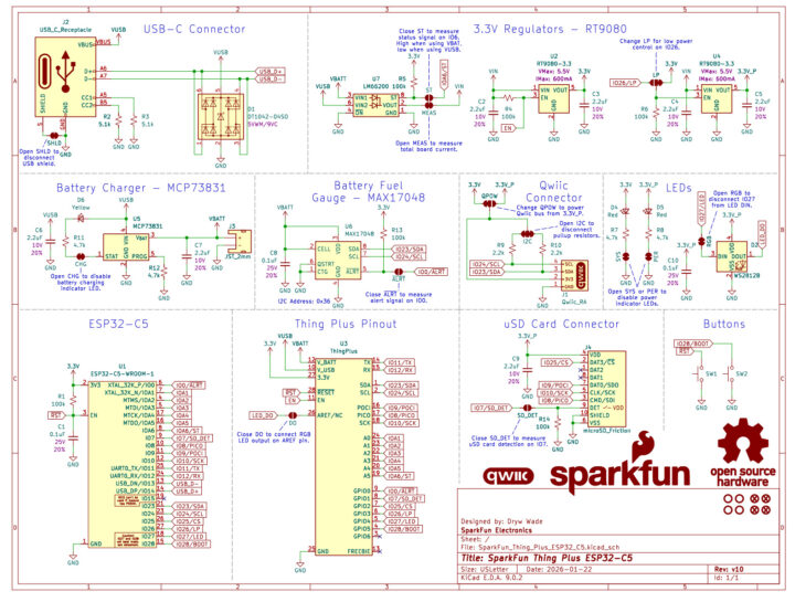 SparkFun Thing Plus - Schéma ESP32-C5
