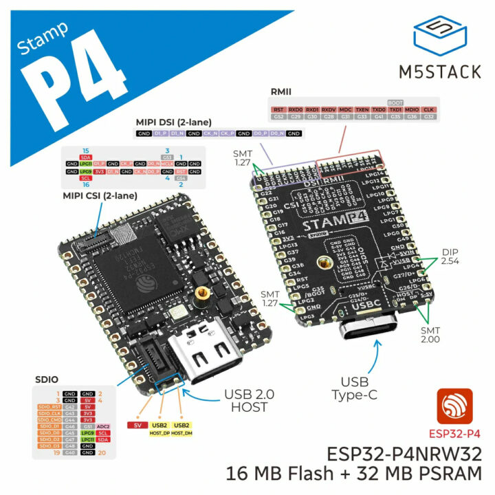 Brochage du module M5Stamp ESP32P4 Brochage du module M5Stamp-P4