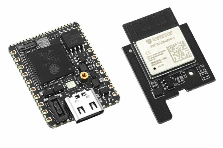 M5Stack Stamp-P4 : la carte de développement compacte avec Wi-Fi 6 et Bluetooth 5.4 1 Stamp P4 (Left) Stamp-AddOn C6 For P4 (Right)