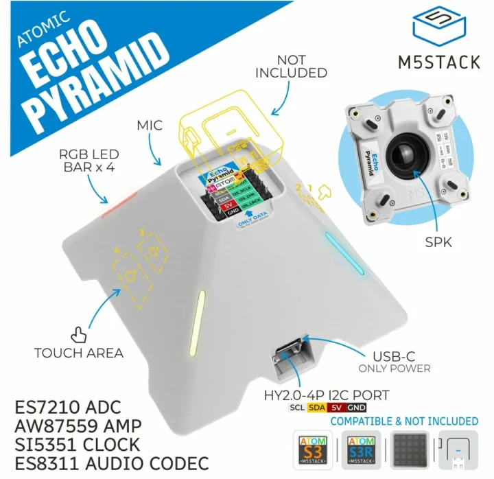 Applications audio intelligentes M5Stack Pyramid pour le contrôleur ATOM Echo Applications audio intelligentes M5Stack Pyramid pour le contrôleur ATOM Echo
