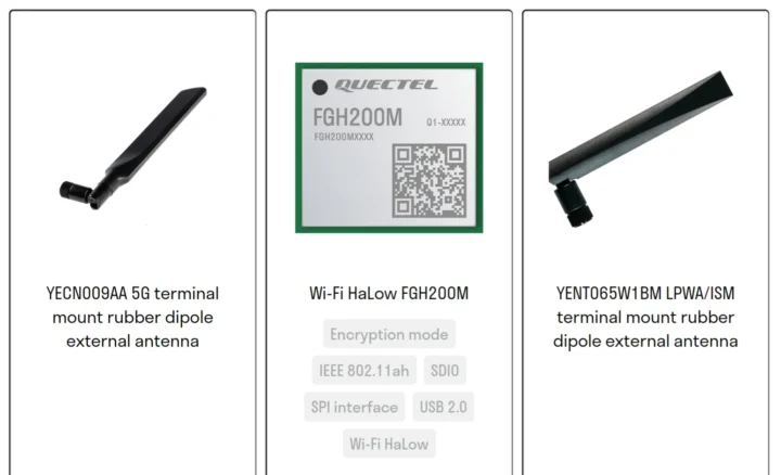 Antennes Wi-Fi HaLow FGH200M YECN009AA YENT065W1BM Antennes Wi-Fi HaLow FGH200M YECN009AA YENT065W1BM