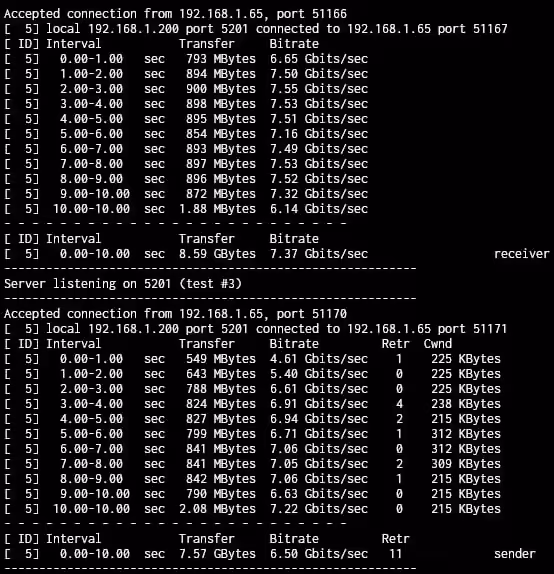 Référence RTL8159 10GbE USB 3.2 iperf3 Référence RTL8159 10GbE USB 3.2 iperf3