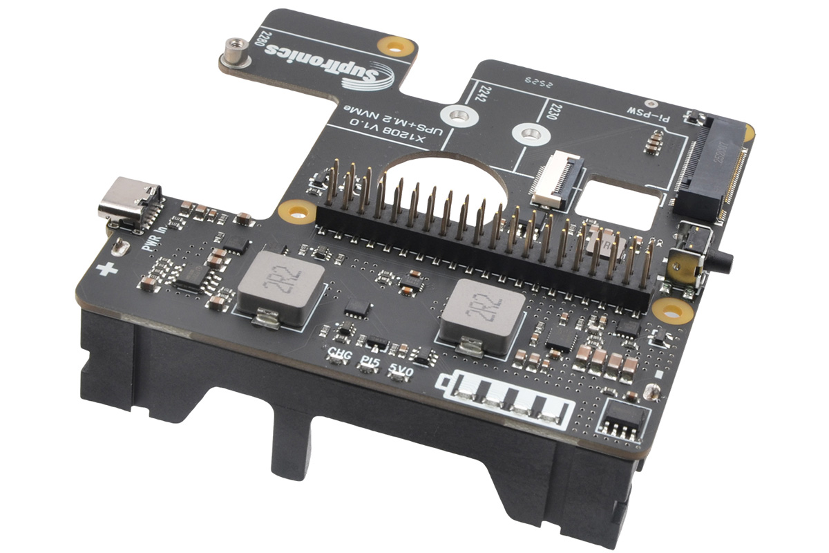 SupTronics X1208 Raspberry Pi 5 UPS + M.2 HAT
