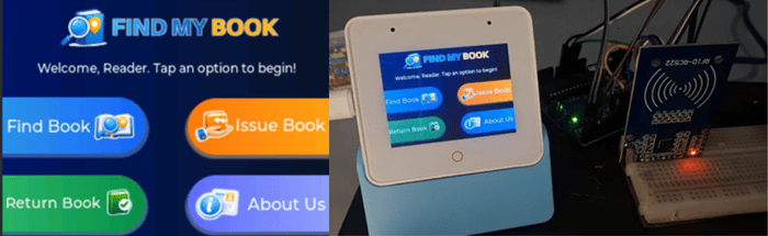 Find My Book – Navigation et inventaire de la bibliothèque intelligente IA et IoT 7 Interface utilisateur ESP32 S3 Box 3