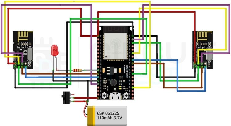 Schéma de circuit du brouilleur Bluetooth basé sur ESP32