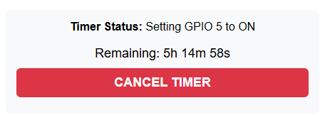 Serveur Web ESP32 : définir la programmation de la minuterie (Arduino IDE) 11 Programmation de la minuterie du serveur Web ESP32 Temps restant de l'IDE Arduino Bouton d'annulation de la minuterie