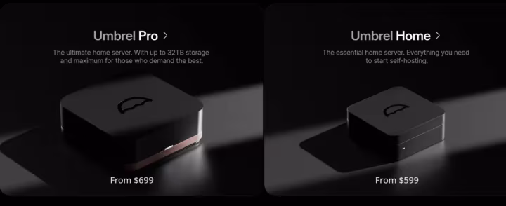 Umbrel Pro et Umbrel Home