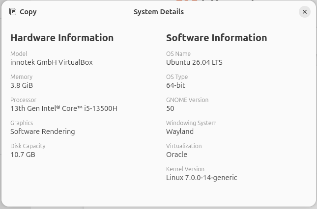 Ubuntu 26.04 GNOME 50 Wayland Ubuntu 26.04 GNOME 50 Wayland