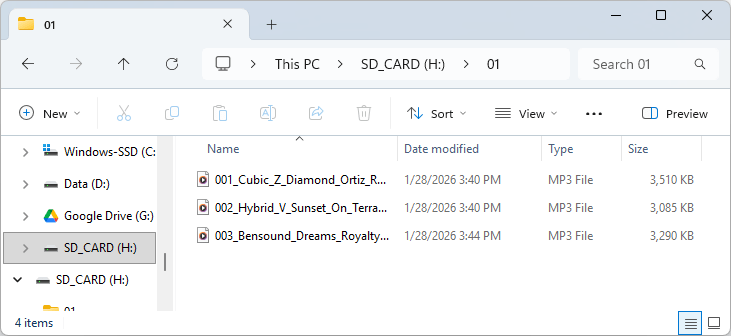 ESP32 : lire des fichiers son ou audio .mp3/.wav YX5300 (Arduino) 10 Dossier et noms de fichiers du module série du lecteur MP3 YX5300 YX6300