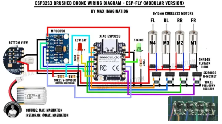Schéma de câblage du drone ESP32-S3 Schéma de câblage du drone ESP32-S3