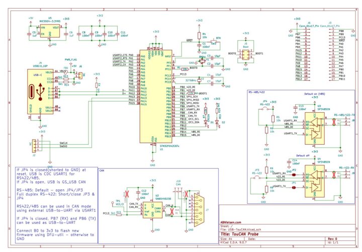 Schéma de la sonde FalCAN V0 Schéma de la sonde FalCAN V0