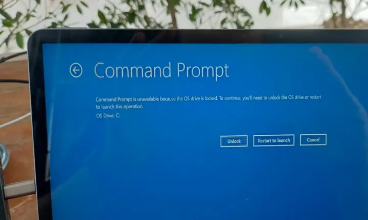 Invite de commandes de récupération Windows