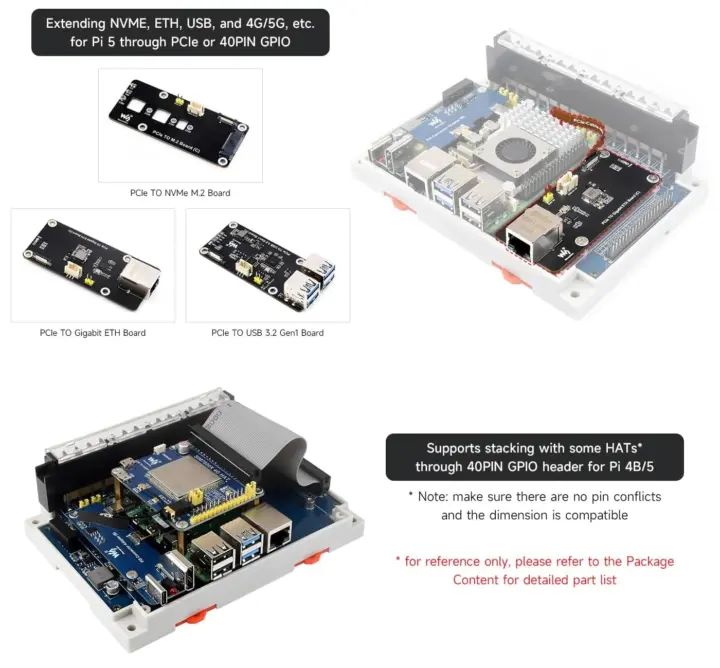 Support HAT pour ordinateur industriel Raspberry Pi 5 Support HAT pour ordinateur industriel Raspberry Pi 5