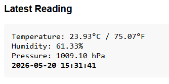 Serveur Web ESP32 : graphiques avec données historiques (fichier CSV) 19 ESP32 Chart Web Server Température humidité pression dernières valeurs
