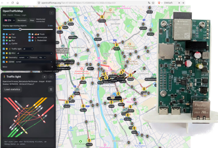Récepteur ESP32-C5 C-ITS : Technologie V2X pour une mobilité intelligente 1 ESP32-C5 C-ITS receiver OpenTrafficMap