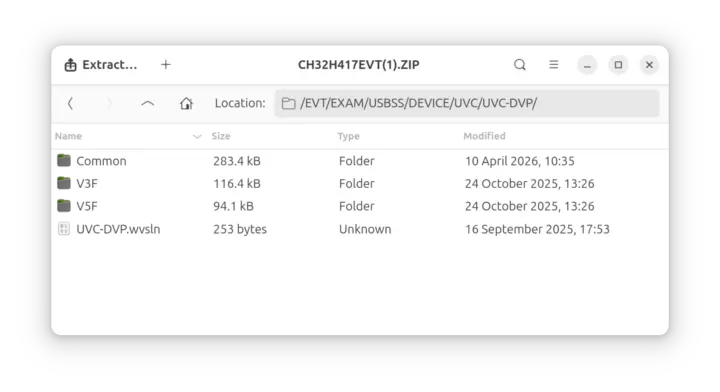 CH32H417 EVT USB 3.0 UVC DVP exemple de code CH32H417 EVT USB 3.0 UVC DVP exemple de code