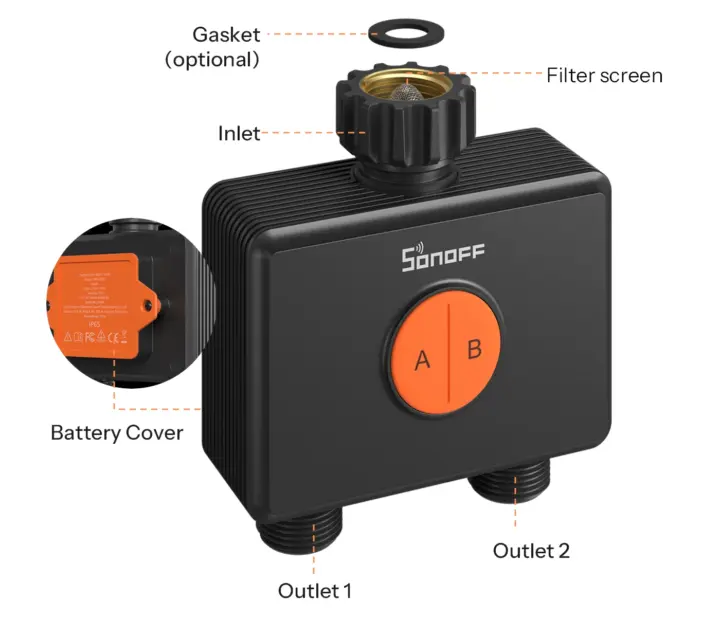Vanne d'eau intelligente Zigbee 3.0 à double sortie