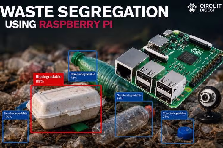 Comment créer un système de tri des déchets Raspberry Pi à l'aide de CircuitDigest Cloud 1 Raspberry Pi Waste Segregation System Using CircuitDigest Cloud