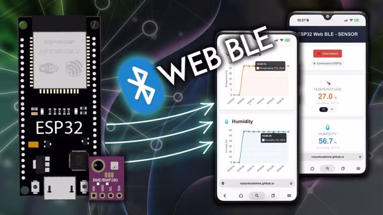 ESP32 Web BLE : visualisation des données du capteur en direct (graphiques BME280) 1 ESP32 Web BLE : visualisation des données du capteur en direct (graphiques BME280)