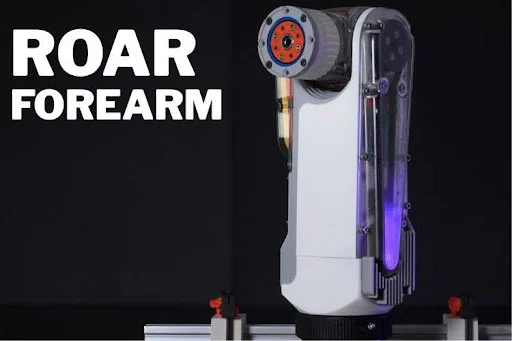 Boîtes de vitesses personnalisées futuristes à l'intérieur d'un avant-bras robotique imprimé en 3D 1 ROAR a compact, high-performance 3D printed robotic forearm