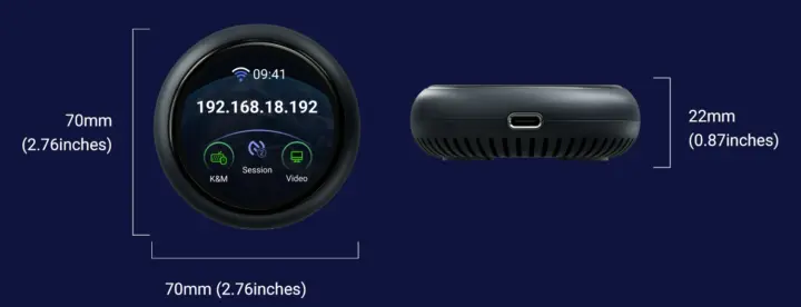Dimensions du KVM USB-C GL-RMQ1 Dimensions du KVM USB-C GL-RMQ1