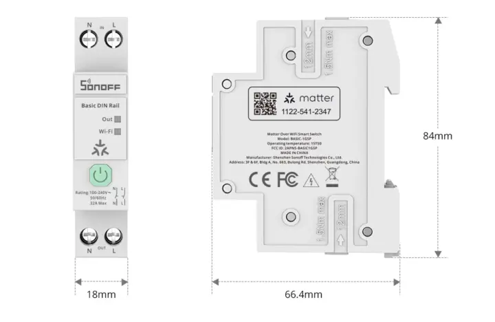 SONOFF BASIC-1GSP Matter sur le commutateur intelligent WiFi SONOFF BASIC-1GSP Matter sur le commutateur intelligent WiFi