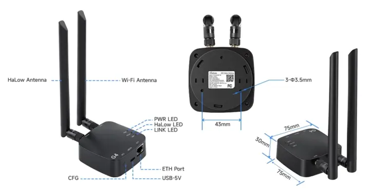 Ports et dimensions du ThinkNode G4 Ports et dimensions du ThinkNode G4