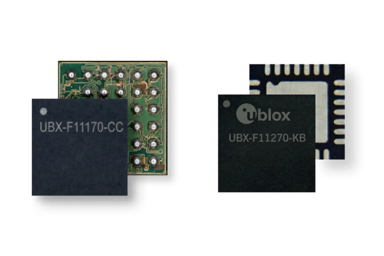 u-blox présente sa nouvelle plateforme F11 de puces GNSS basse consommation avec support L1/L5 et 7 mW de consommation 1 u blox UBX F11270 KB and UBX F11170 CC L1,L5 dual band GNSS with just 7mW power consumption