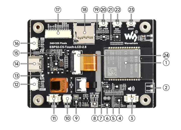 Carte ESP32-C5-Touch-LCD-2.8