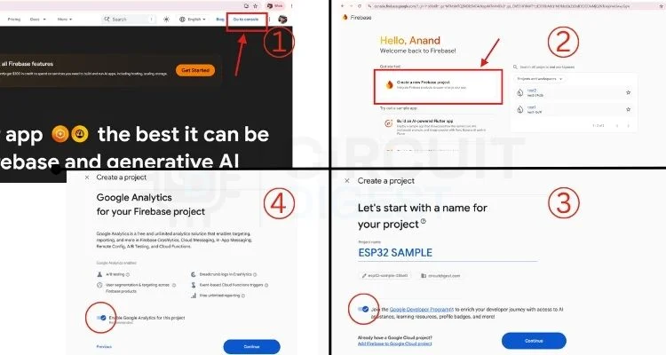 Étapes pour créer un nouveau projet Firebase pour l'intégration ESP32
