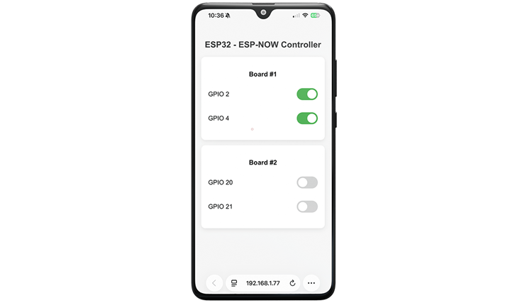 Serveur Web ESP32 ESP-NOW : contrôlez plusieurs cartes ESP32 13 Serveur Web ESP32 ESP-NOW - contrôlez plusieurs cartes