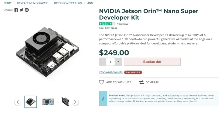 Kit de développement SparkFun NVIDIA Jetson Nano Orin 22 juillet Kit de développement SparkFun NVIDIA Jetson Nano Orin 22 juillet